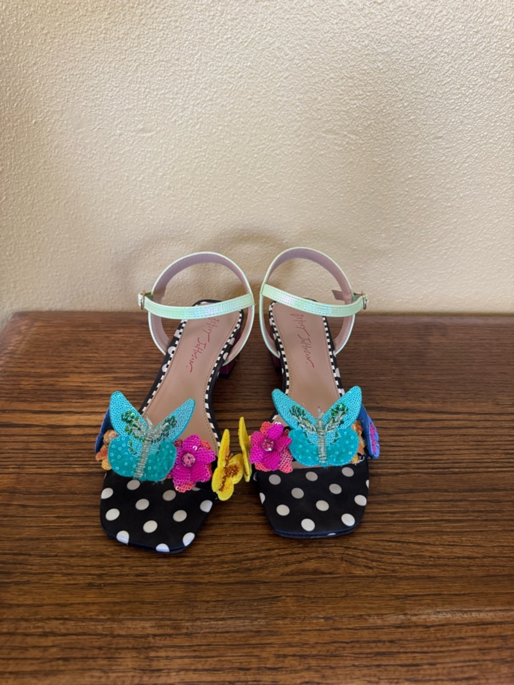 Betsey Johnson Women’s Emerry Polka Dot Embellished Heeled Sandals - Size 7.5